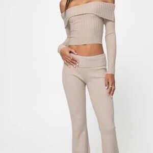 Princess Polly Tagula off the shoulder top beige